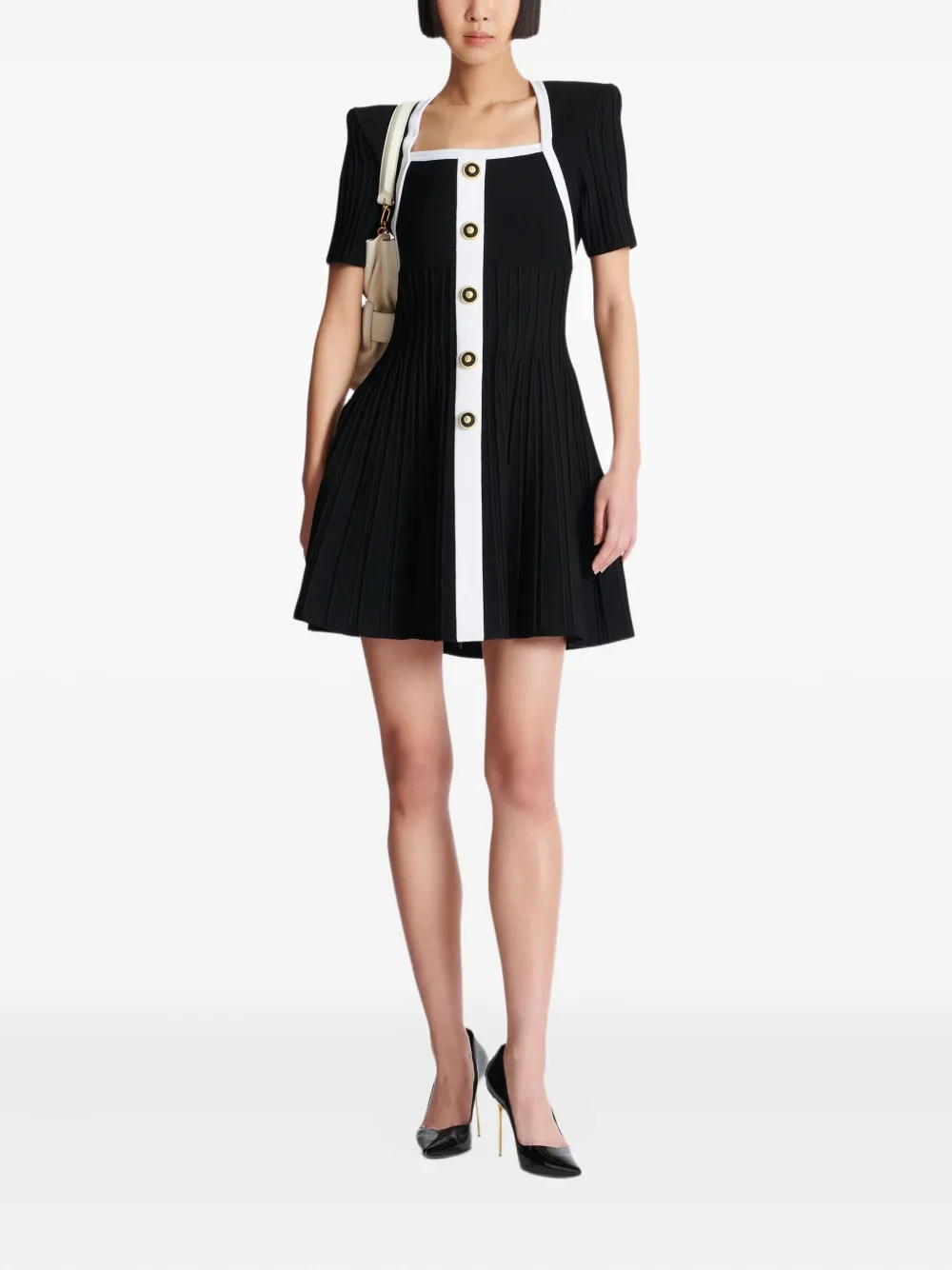 Balmain Gebreide mini-jurk - Zwart