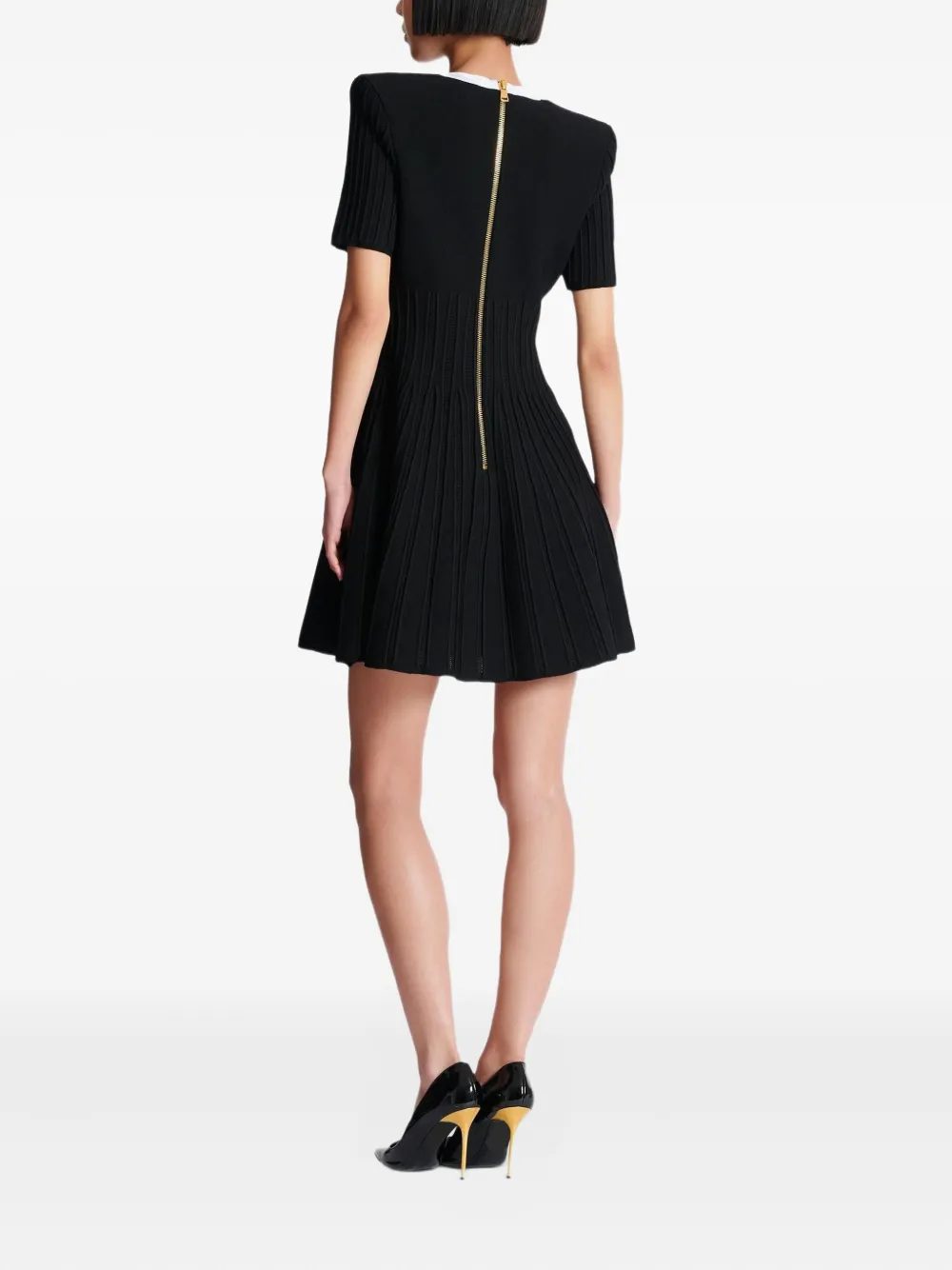 Balmain Gebreide mini-jurk Zwart