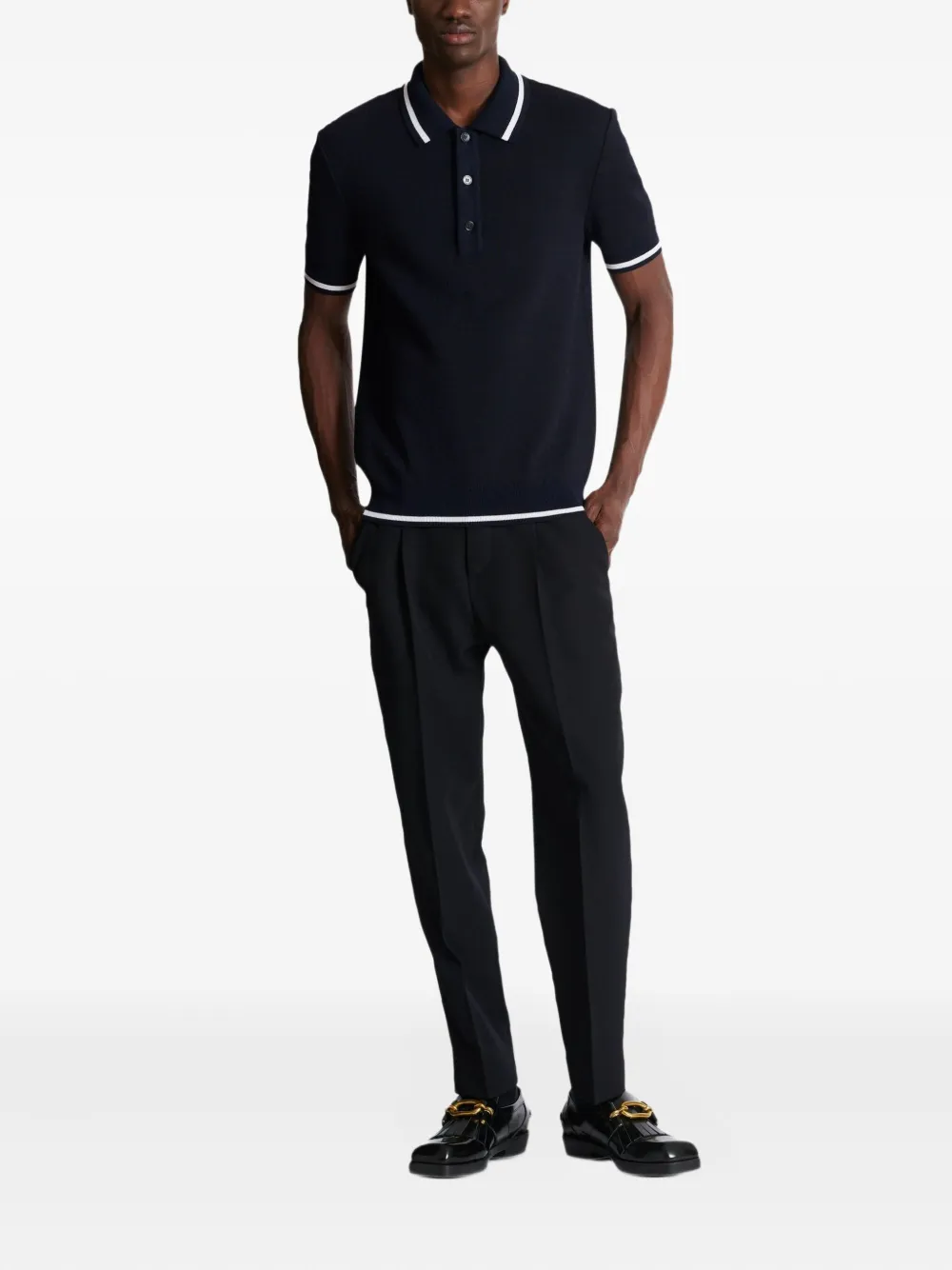 Balmain Poloshirt met monogram - Blauw