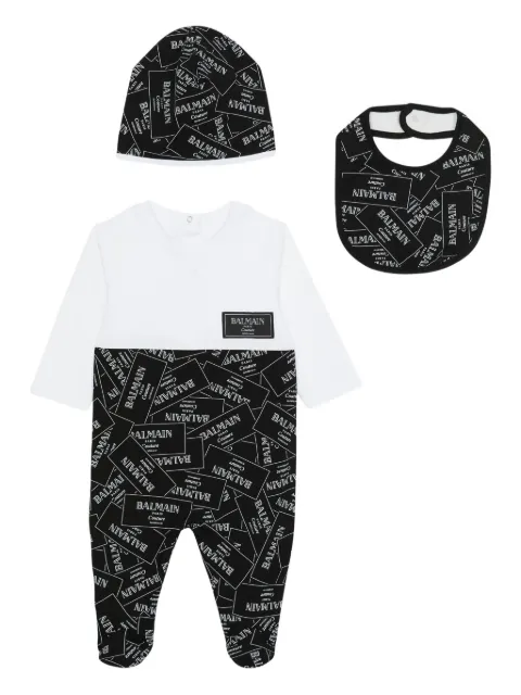 Balmain Kids logo-print babygrow set