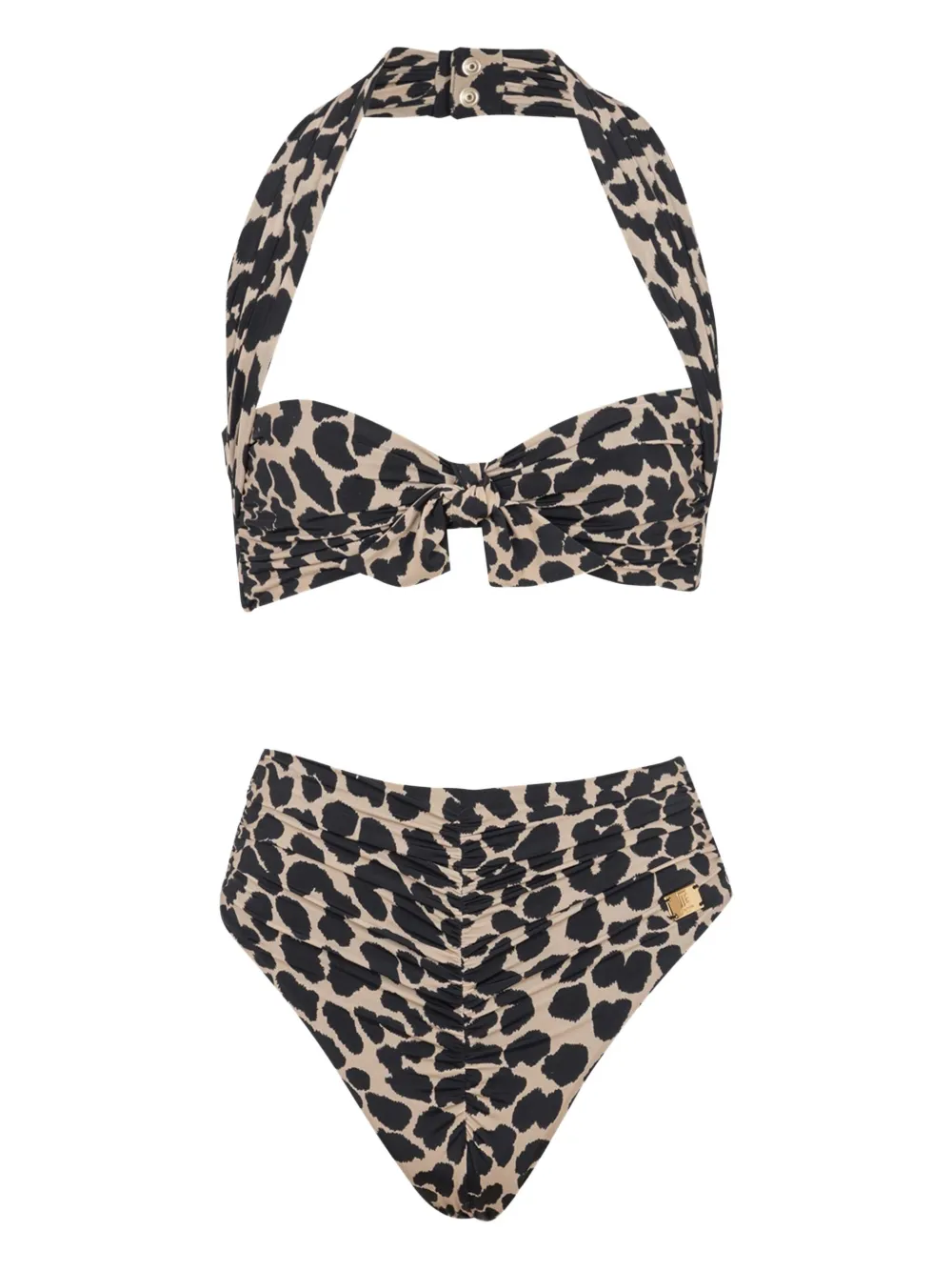 Balmain Bikini met luipaardprint Beige
