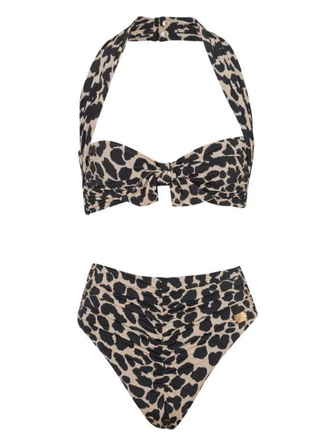 Balmain leopard-print bikini