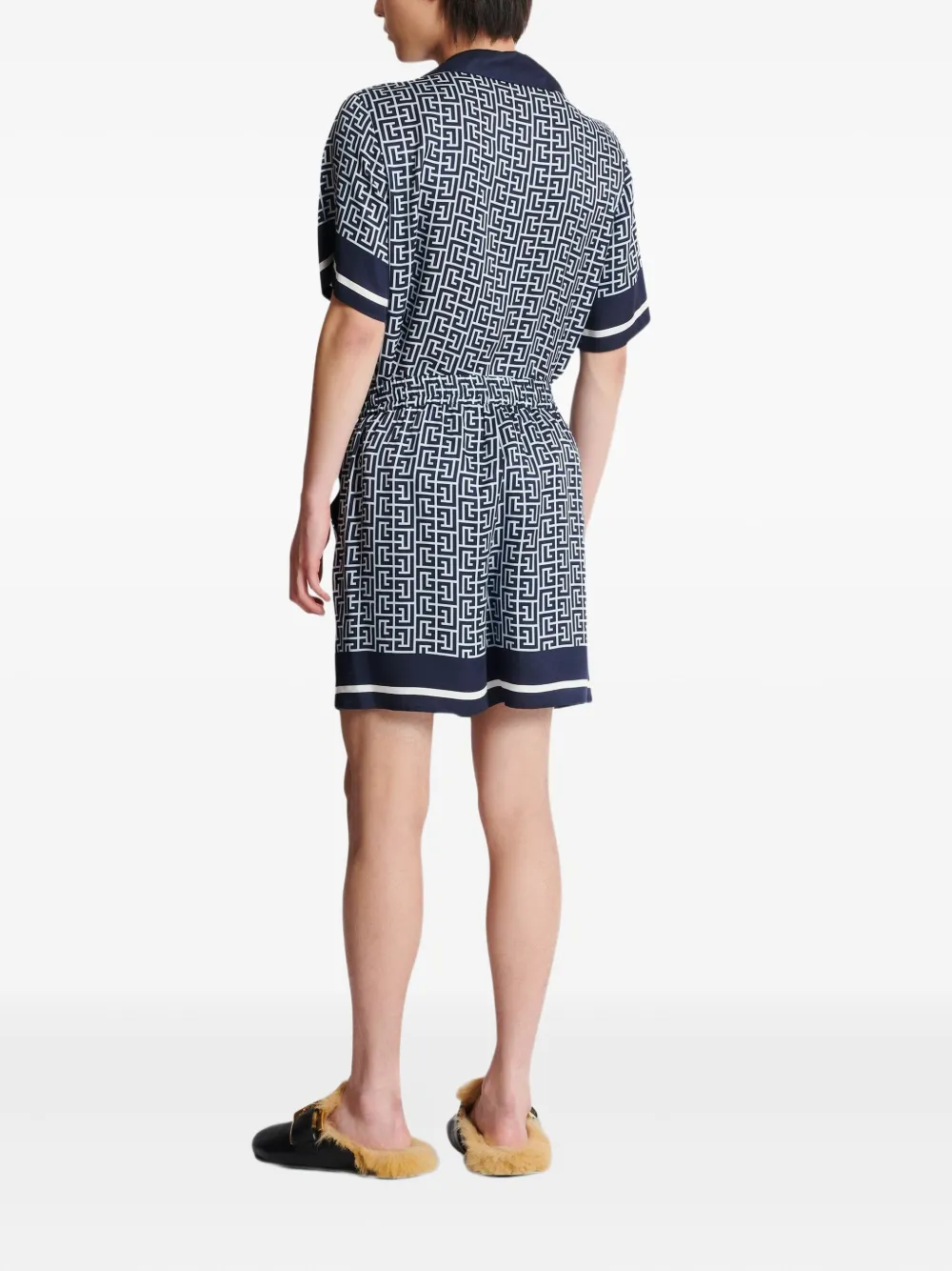 BALMAIN MONOGRAM-PATTERN SHORTS