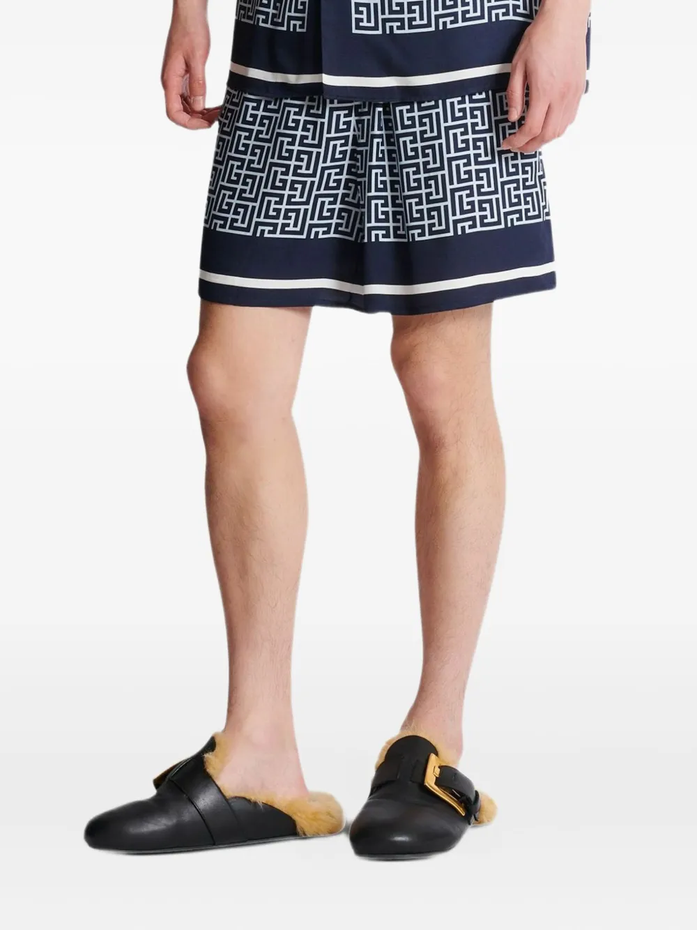 Balmain monogram-pattern shorts | Blue | Image 1