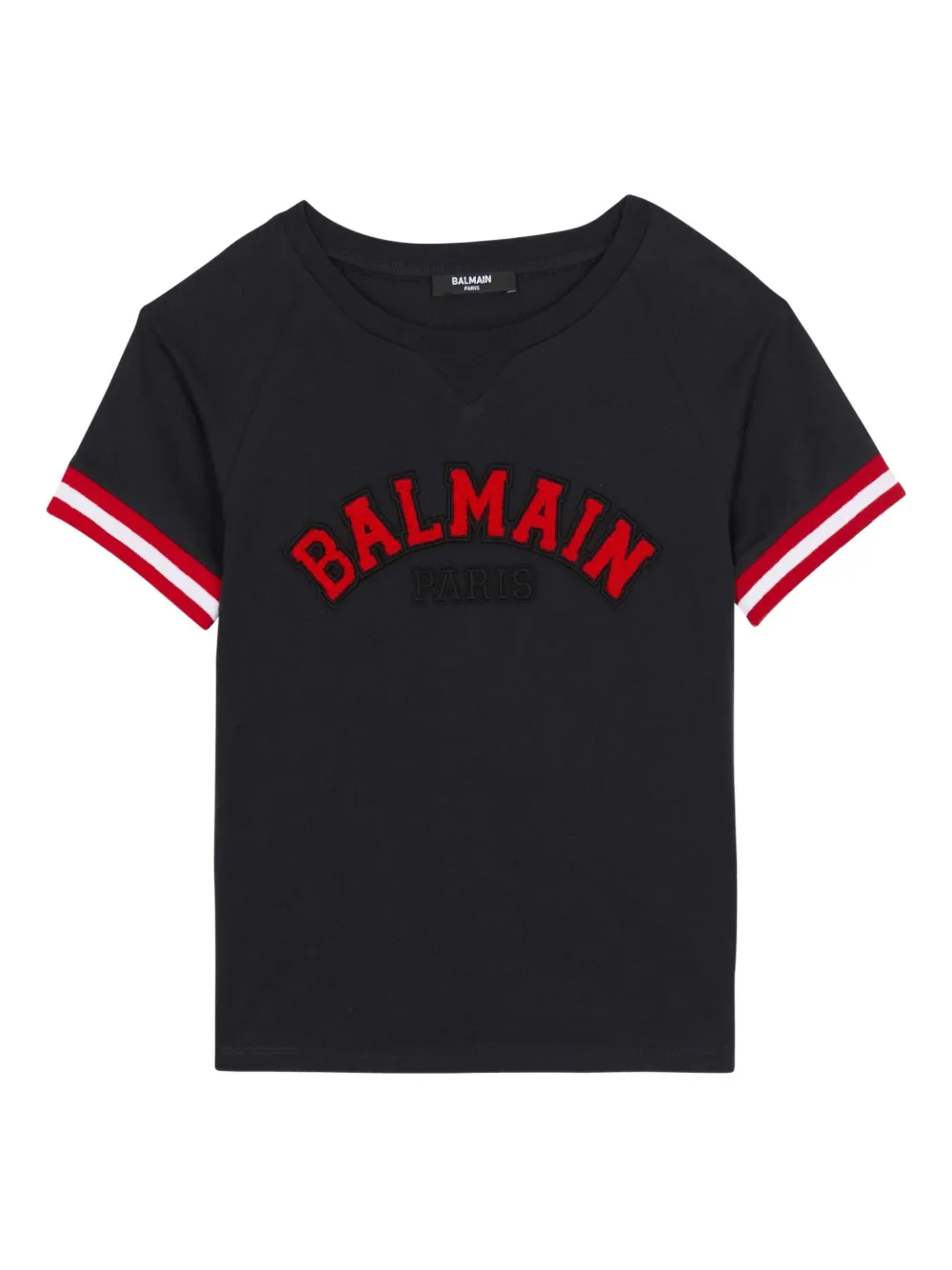 Balmain Kids T-shirt met logo-applicatie Blauw