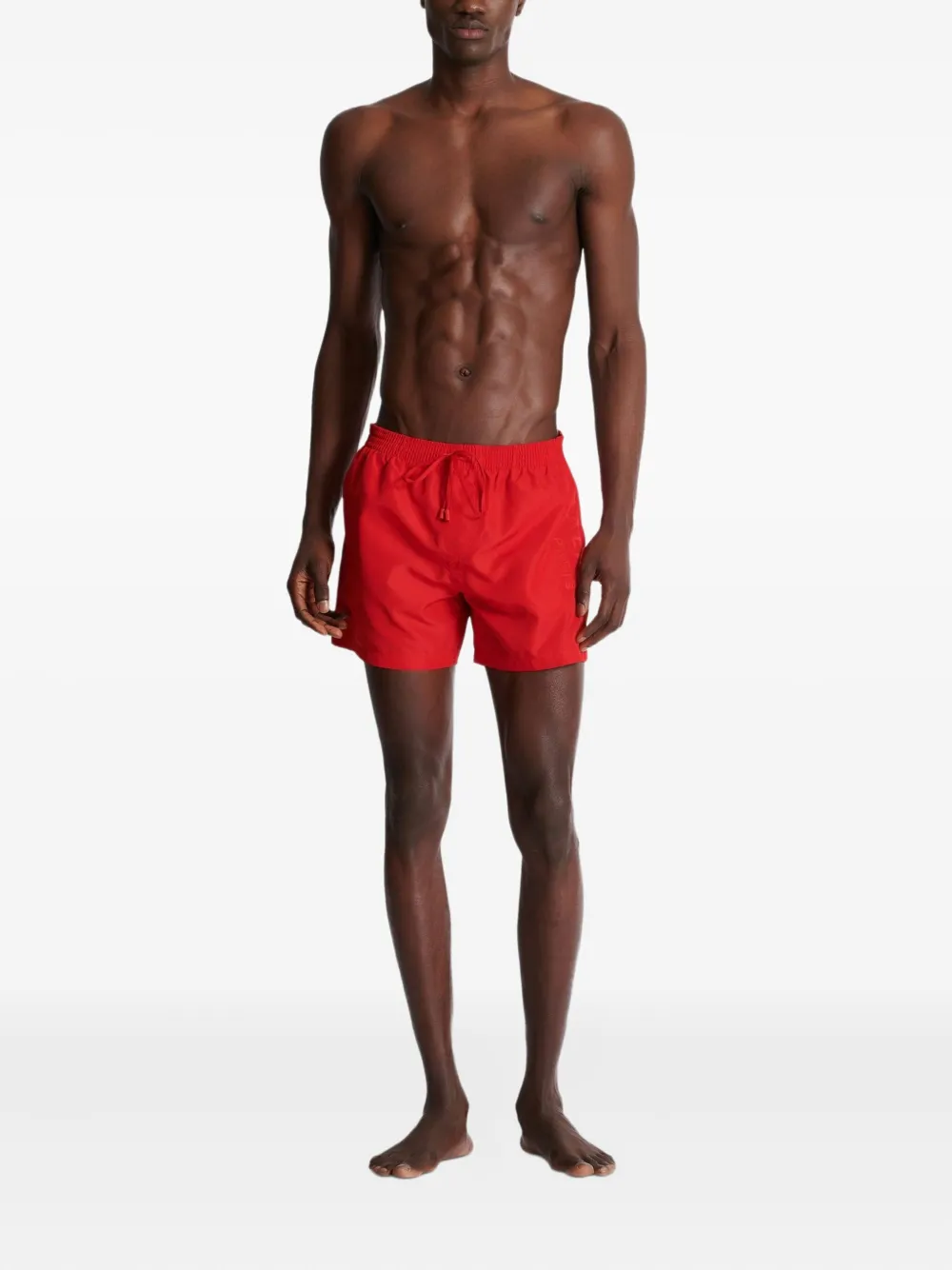Balmain Zwembroek met geborduurd logo Rood