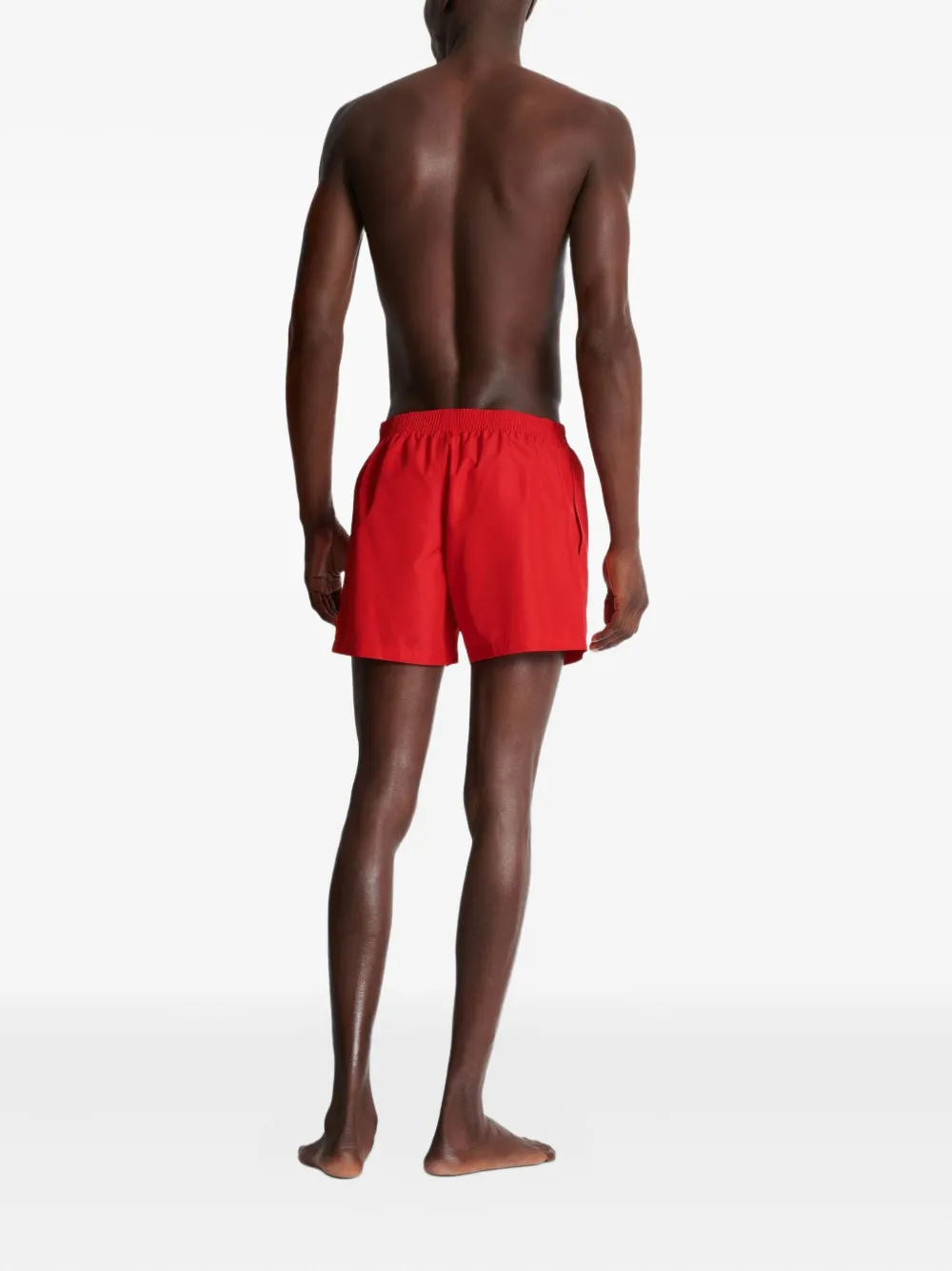 Balmain Zwembroek met geborduurd logo Rood