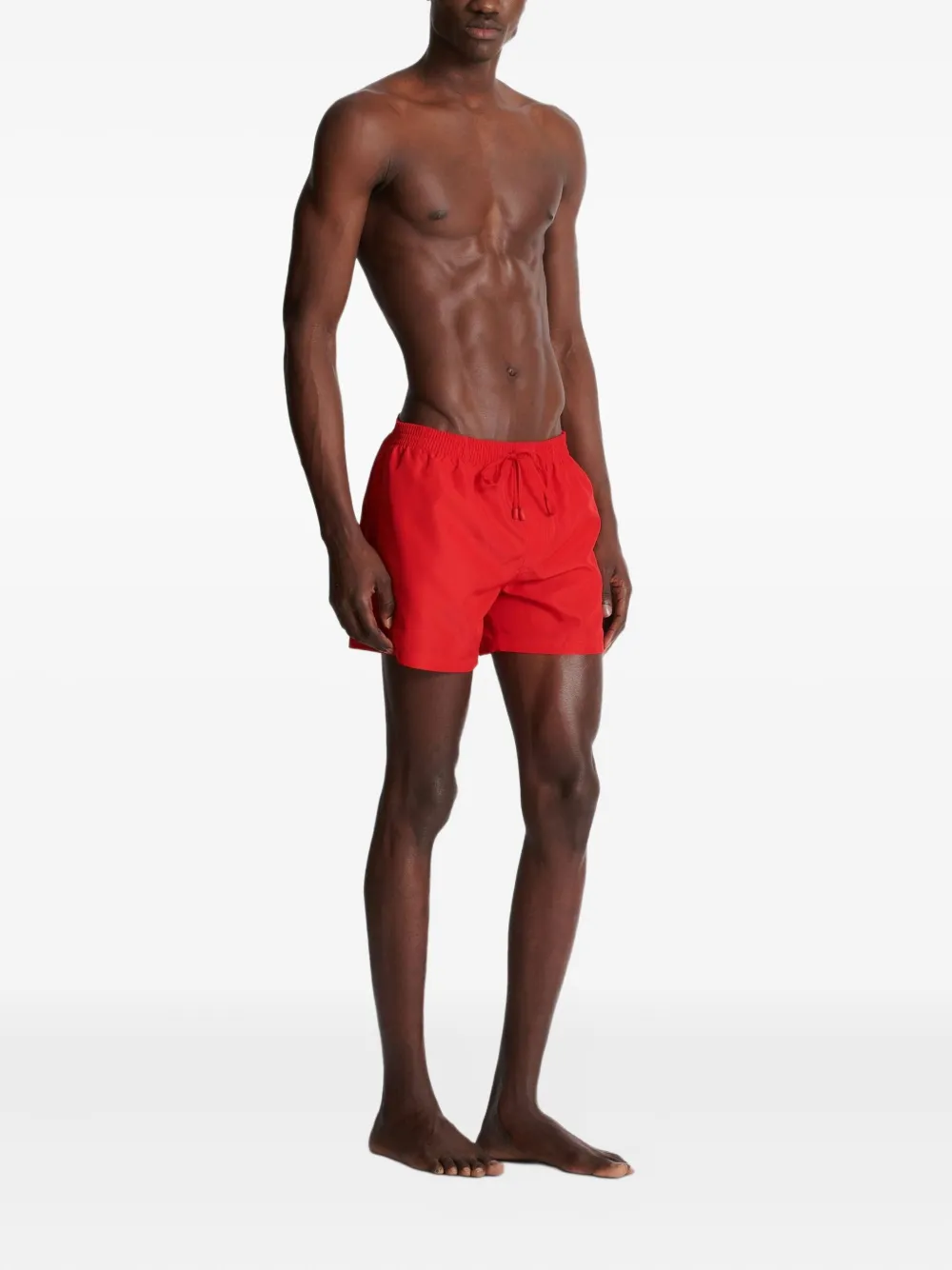Balmain Zwembroek met geborduurd logo Rood