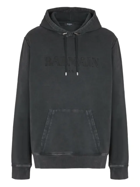 Balmain logo-embroidered hoodie 