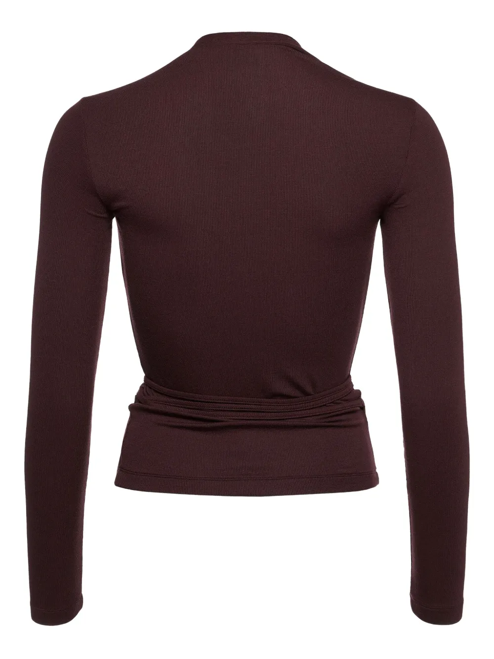 Eres Wrap Long-sleeved Cardigan In Burgundy