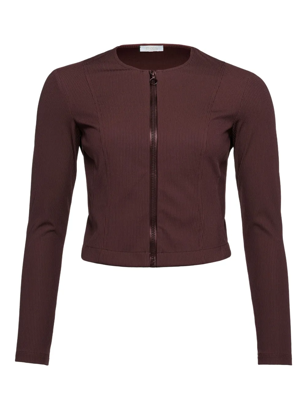 Eres Ribbed Zip-front Jacket In Brown