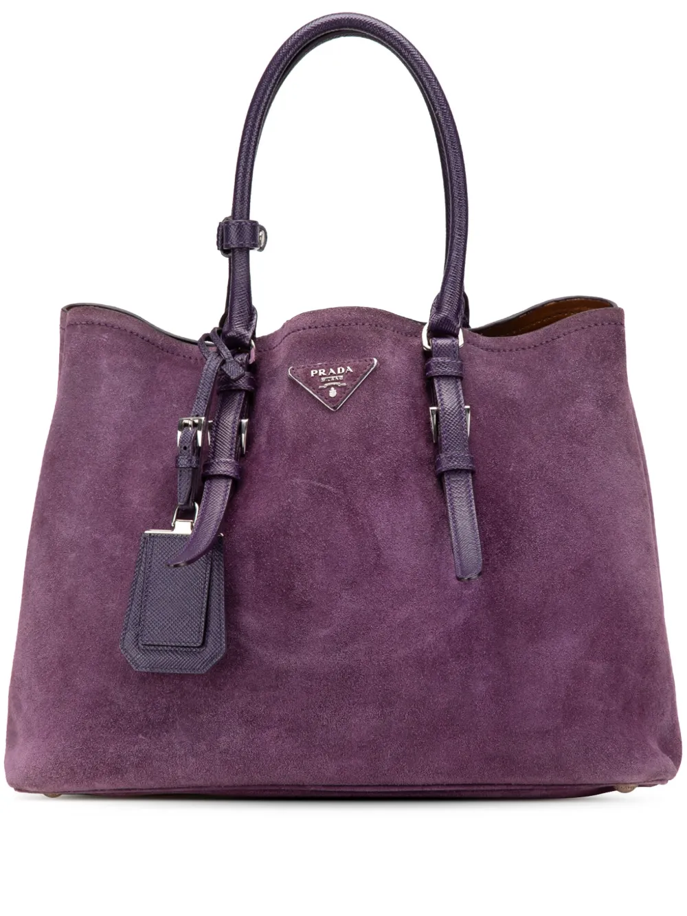 Pre-owned Prada 2013-2024 Medium Scamosciato Double Handle Tote Satchel