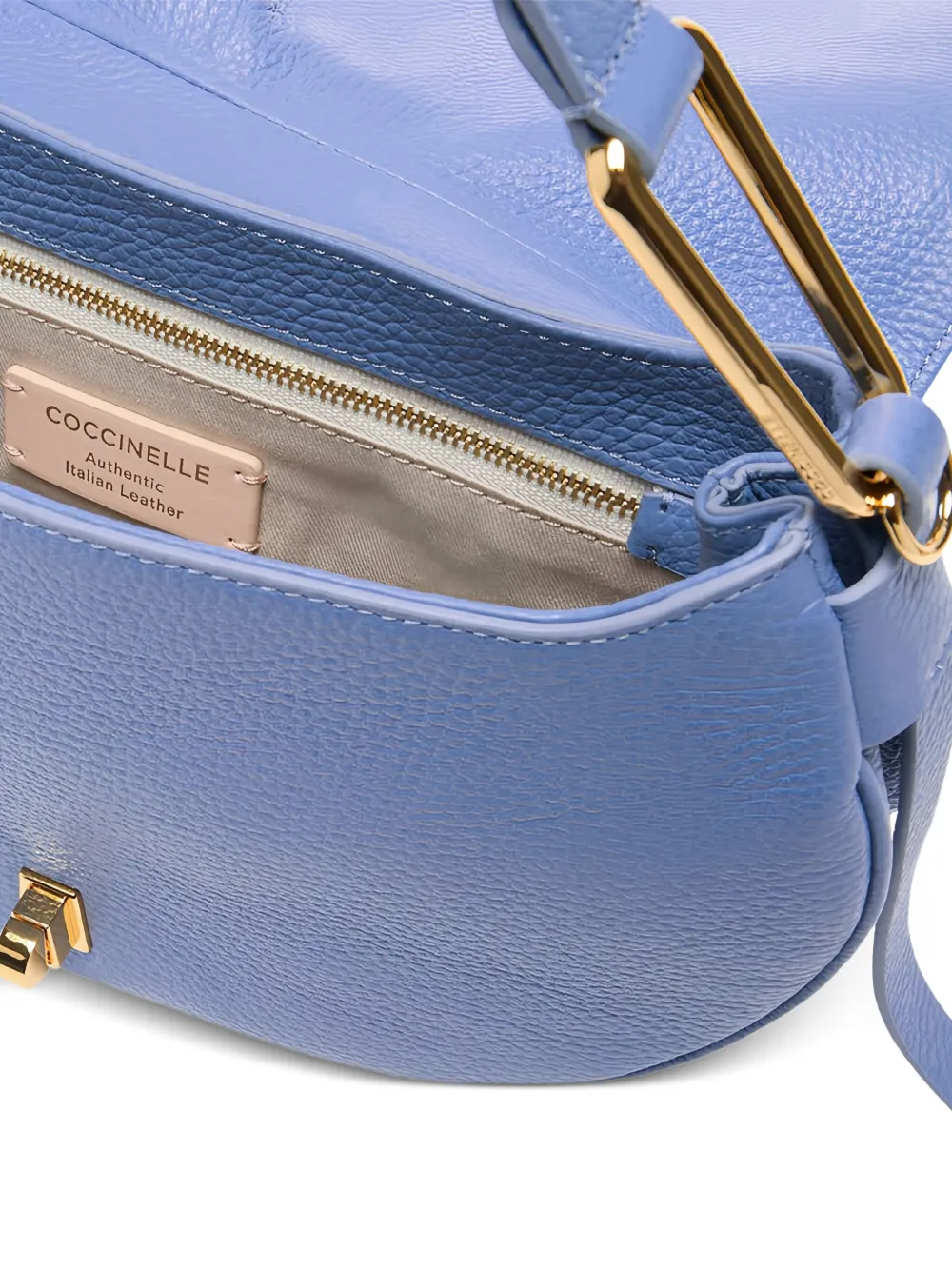 Coccinelle Halvemaanvormige schoudertas met gesp Blauw
