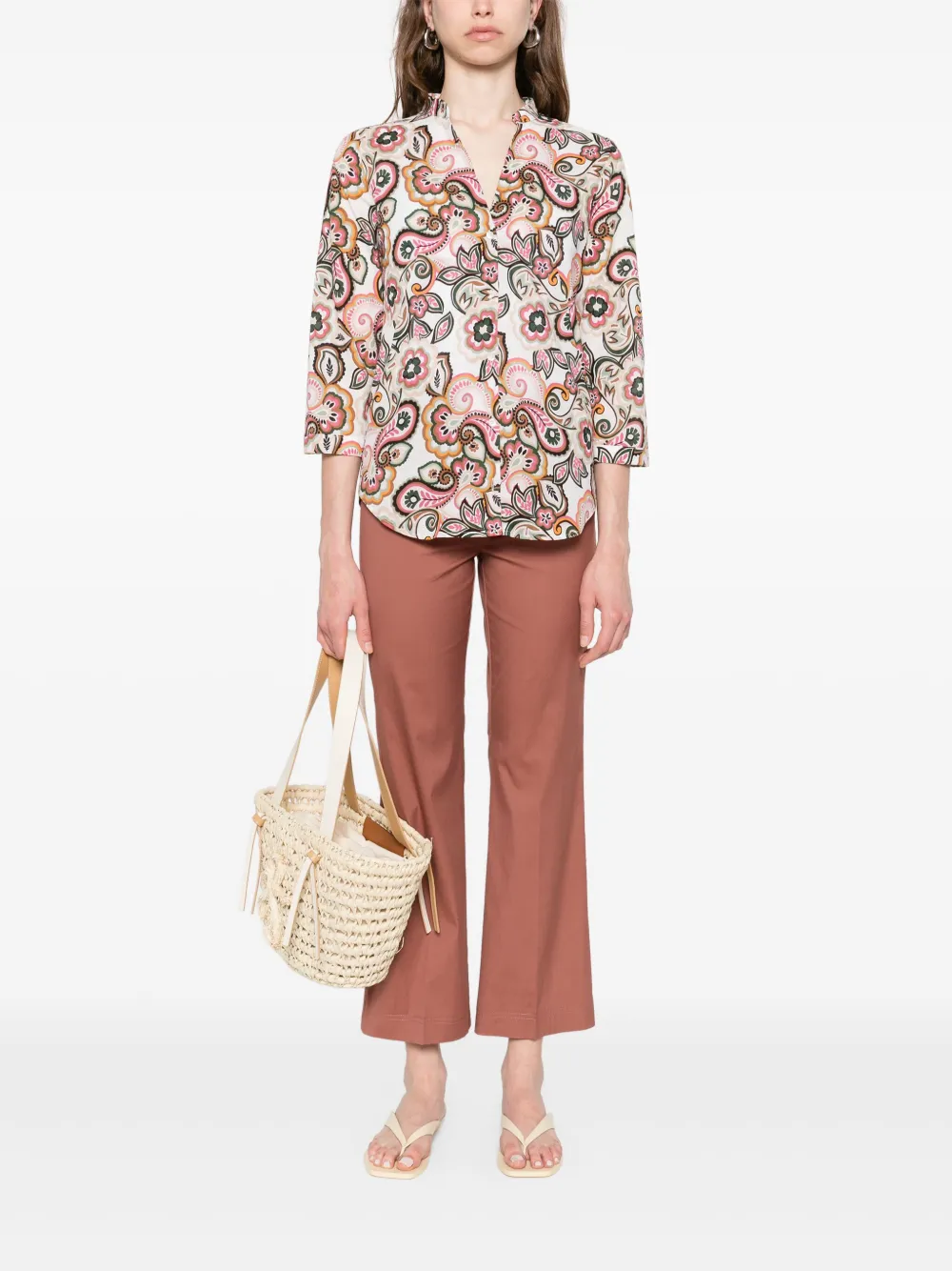 Marella poplin trousers - Bruin