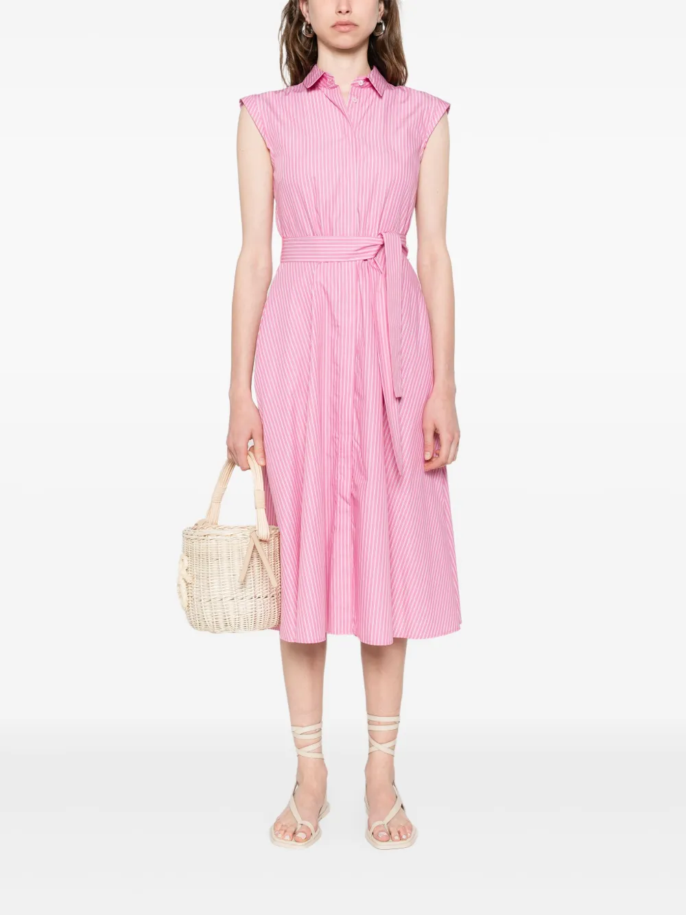 Marella striped midi dress - Roze