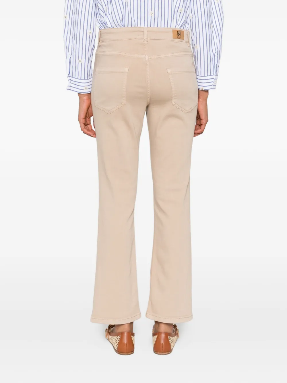 Marella logo-patch trousers Beige