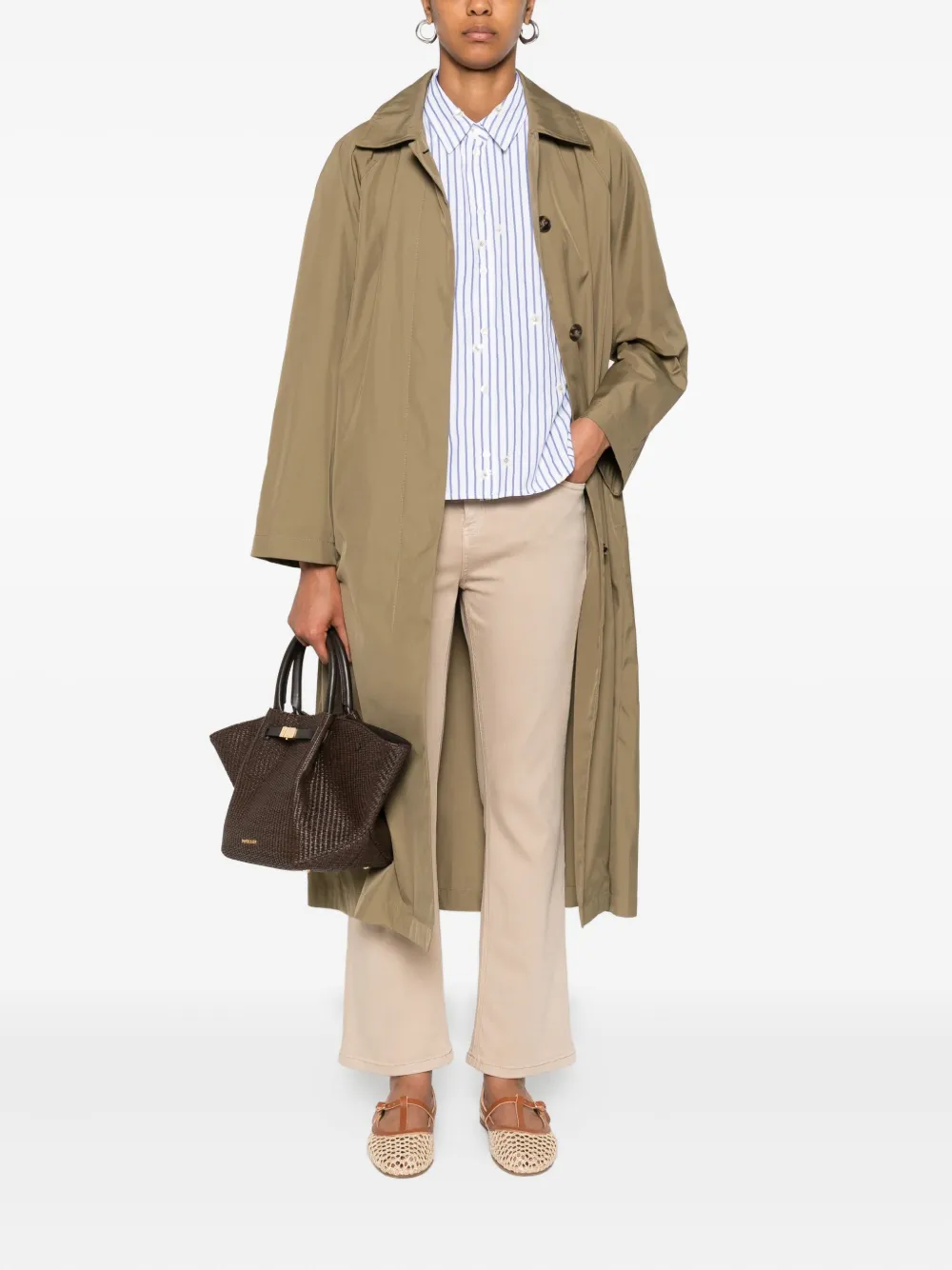 Marella logo-patch trousers Beige