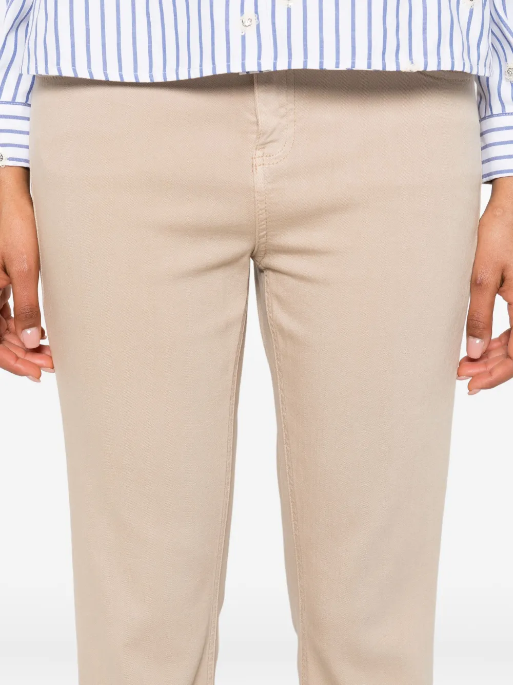 Marella logo-patch trousers Beige