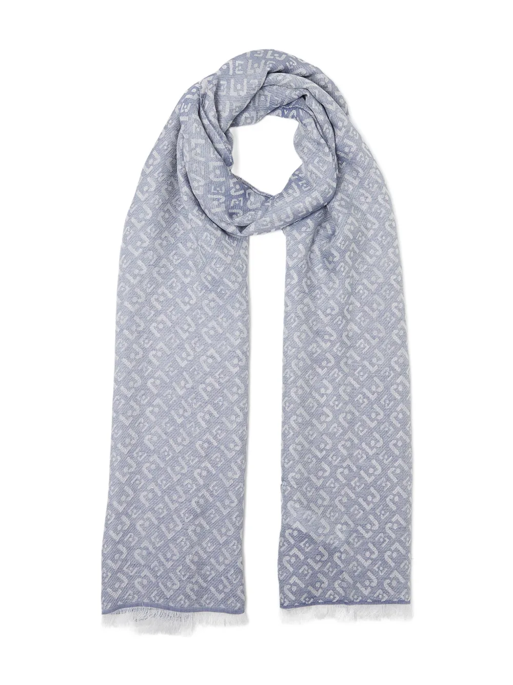 Liu •jo Logo-pattern Scarf In Blue