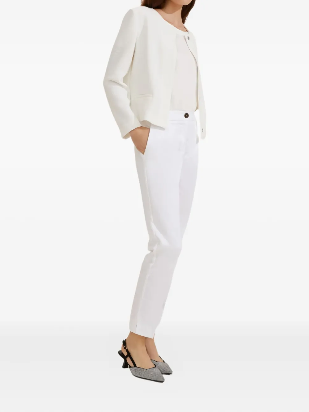 Marella Round-neck Jacket In Metallic