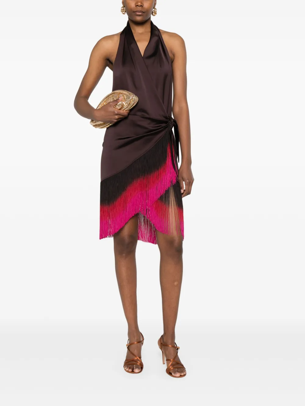 THE ANDAMANE Willow mini-jurk - Bruin