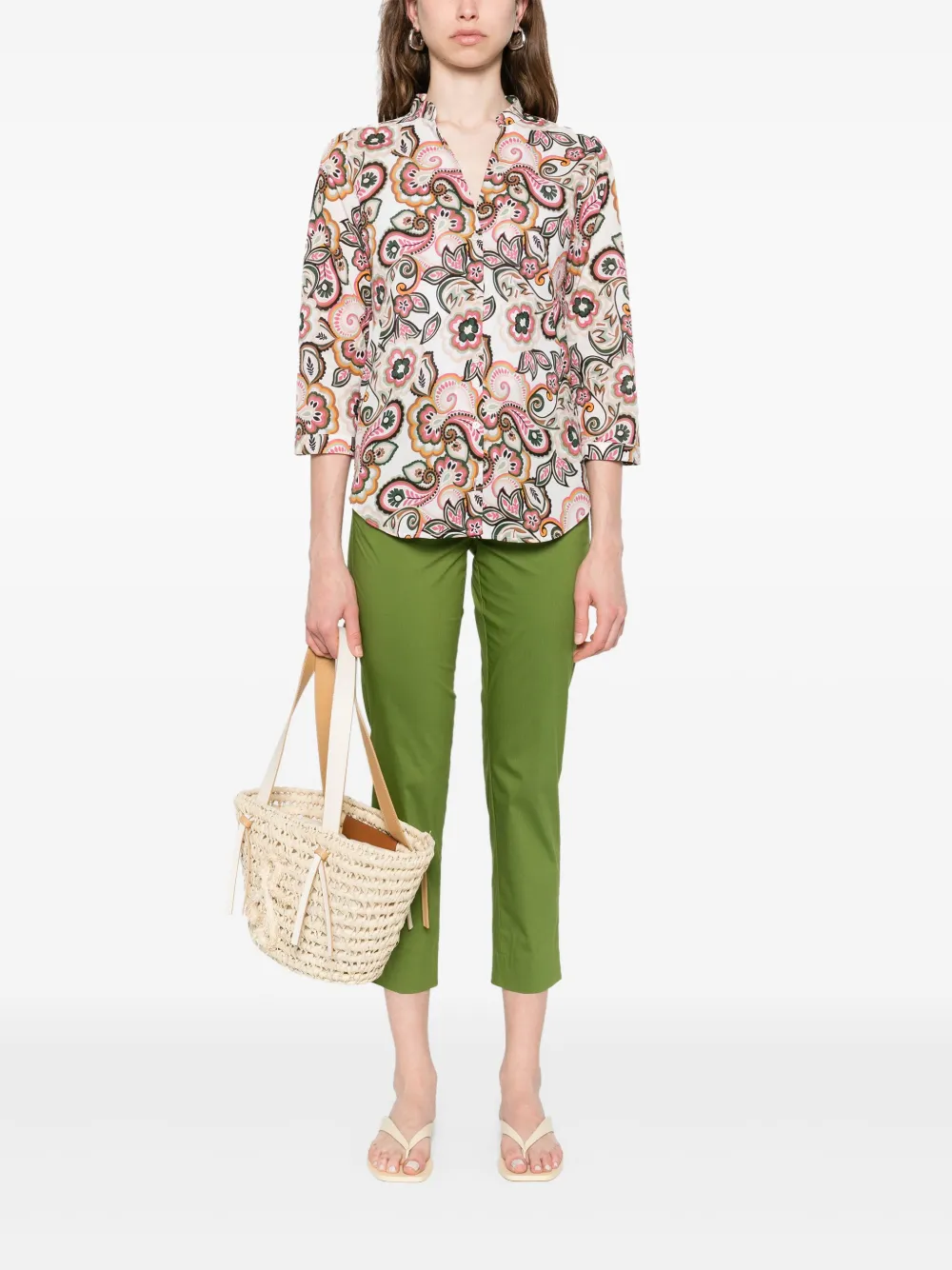 Marella poplin trousers - Groen