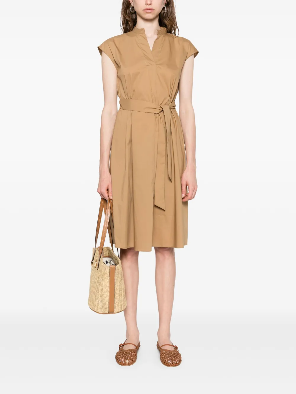Marella poplin midi dress - Blauw