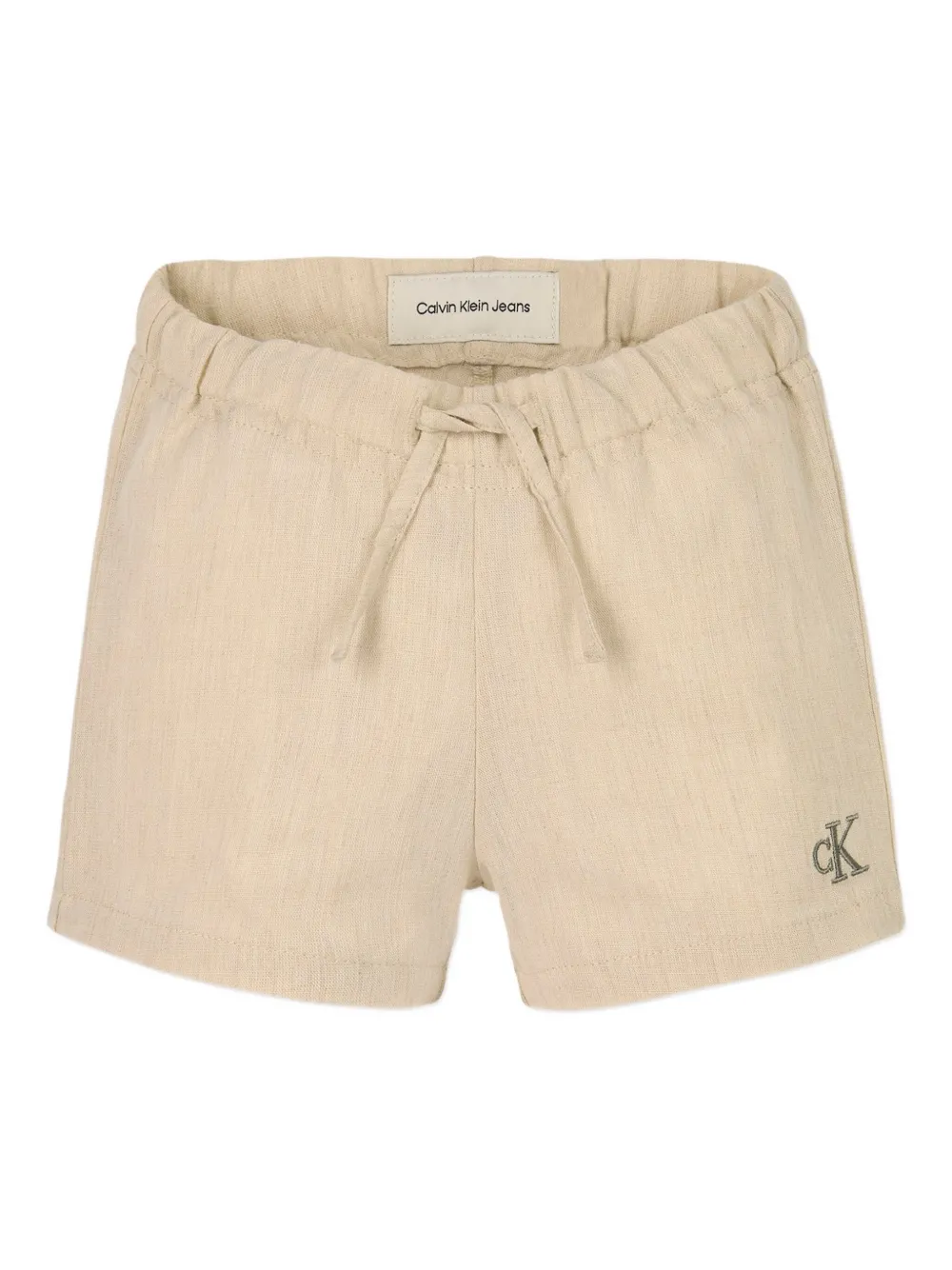 Calvin Klein Kids Linnen shorts Beige