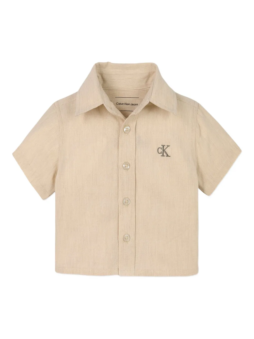 Calvin Klein Kids Linnen shorts Beige