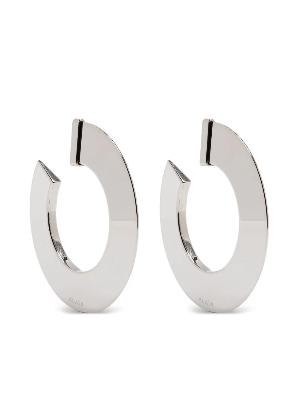 Alaïa blade hoops earrings | Silver | Image 1