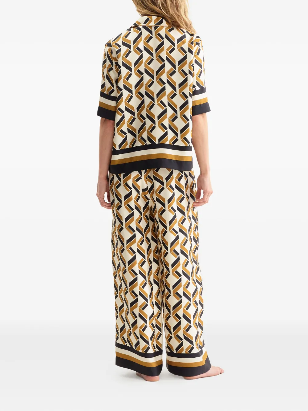 ERES Tube broek met geometrische print en wijde pijpen Wit