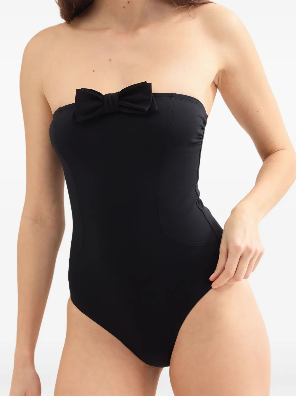 Eres Schulterfreier Dresscode Badeanzug Mit Schleifendetail In Black