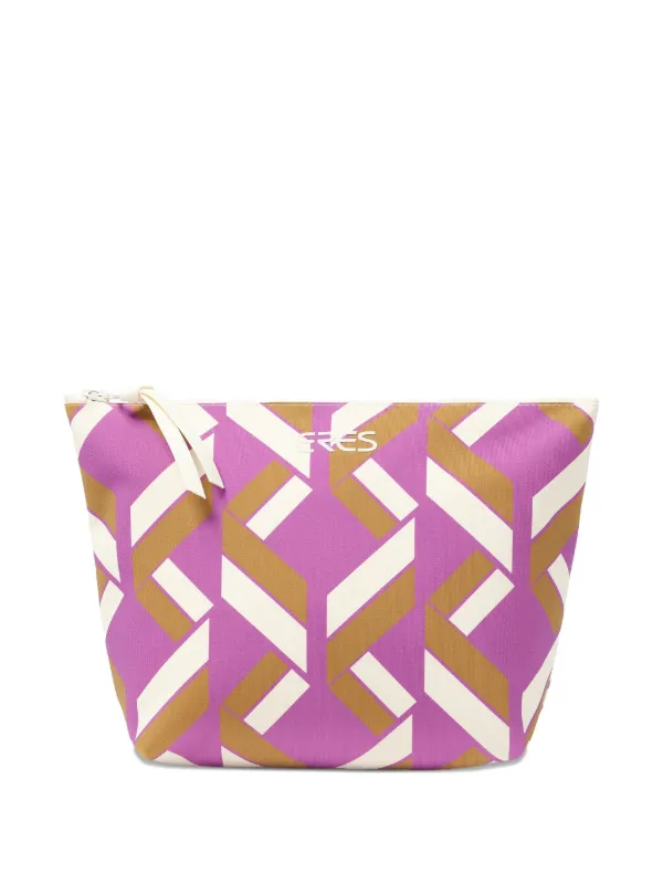 Eres Pocket Swim Geometric-pattern Clutch Bag in Purple