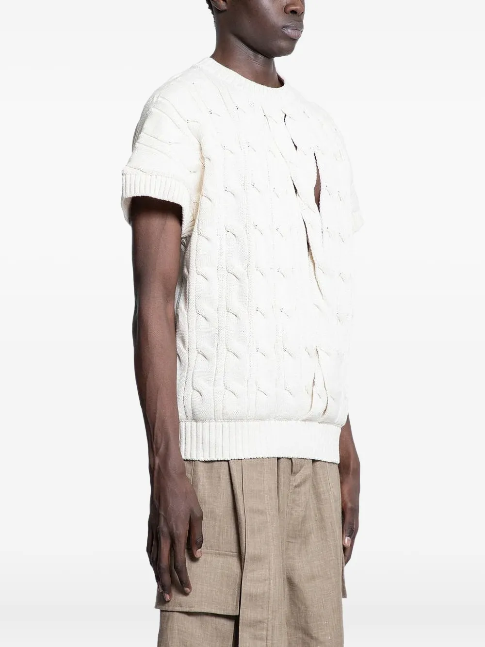  Hed Mayner Cut-out Cable-knit Top - Neutrals 