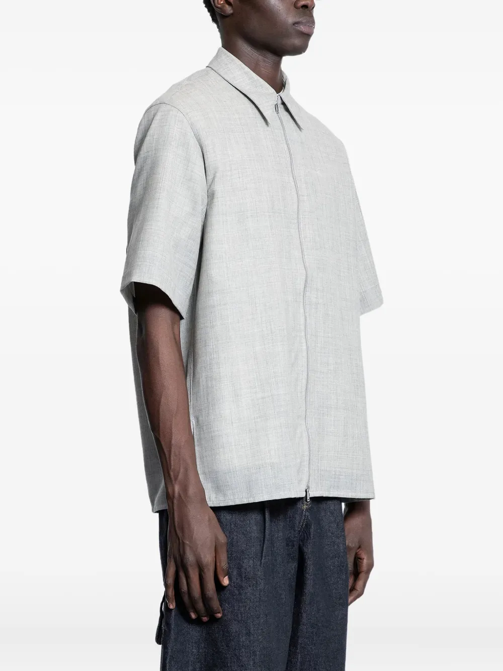 Studio Nicholson Overhemd met rits Grijs
