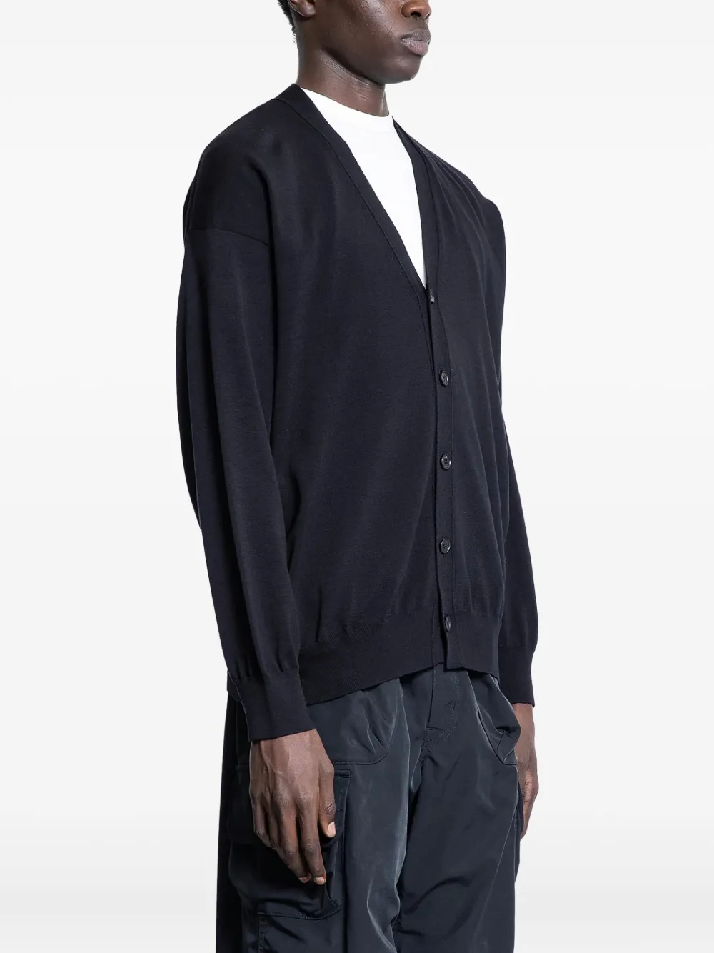 Comme Des Garçons Homme Deux Logo-detail Cardigan In Black