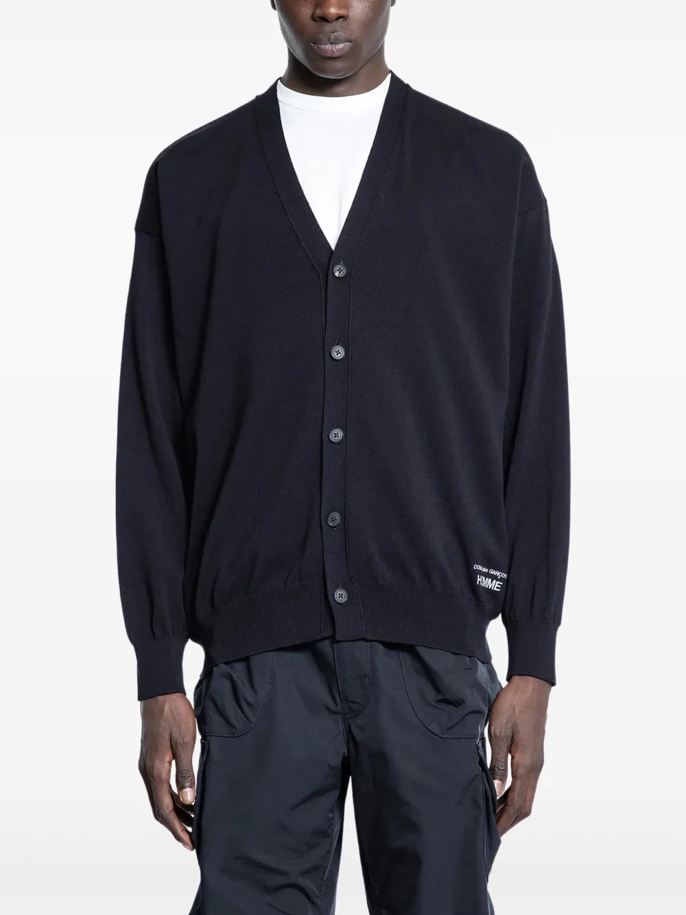 Comme des Garçons Homme logo-detail cardigan – Black