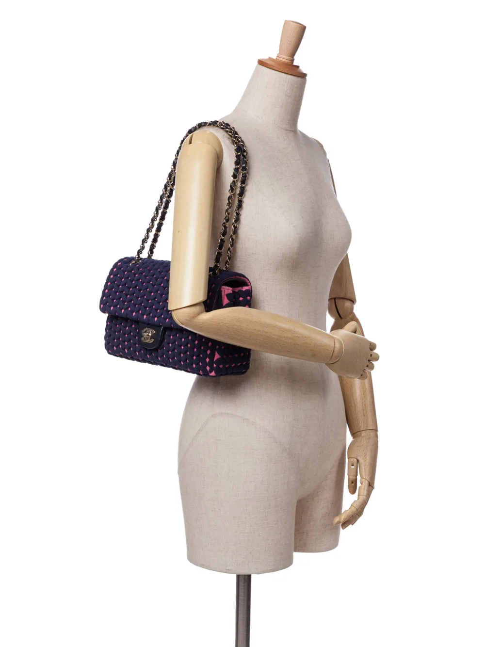 CHANEL Pre-Owned 2019 Medium Classic Woven Jersey Single Flap shoulder bag | Pre-Owned | Image 2