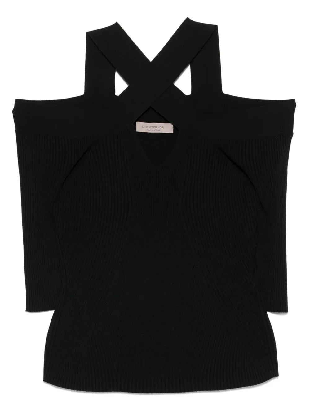 D.Exterior criss-cross top | Black | Image 1