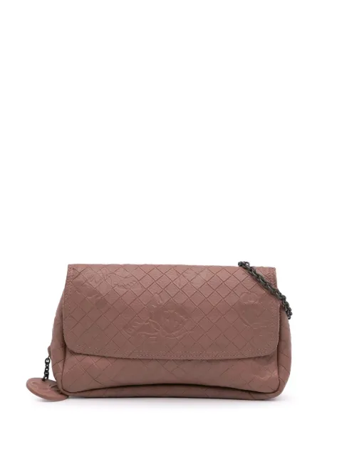 Bottega Veneta Pre-Owned 2012-2024 Small Calfskin Intrecciomirage Embossed Butterfly Chain crossbody bag