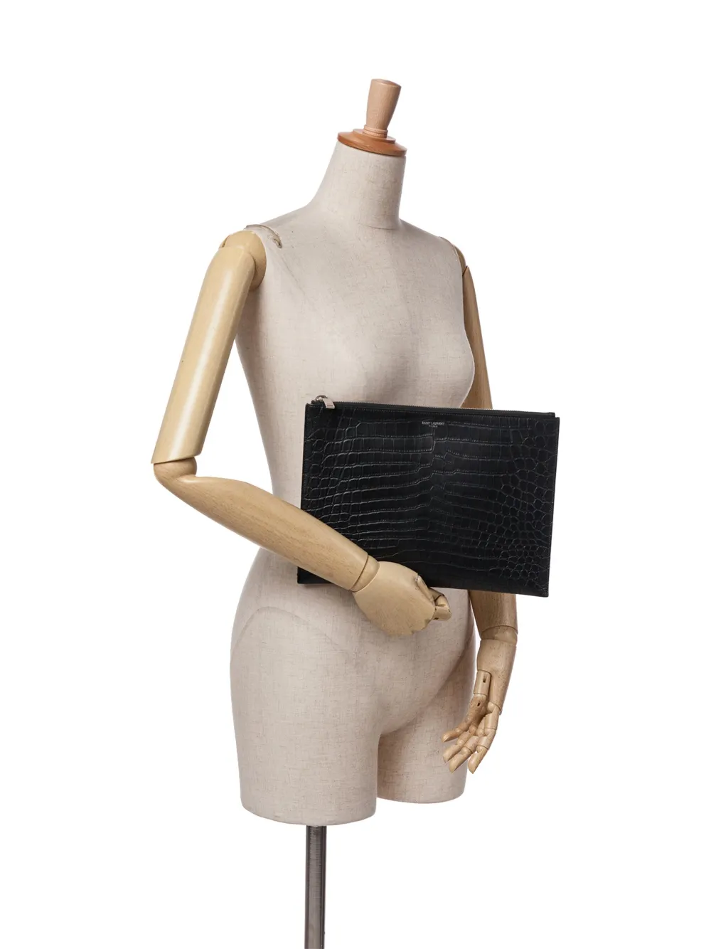Saint Laurent Pre-Owned 2017 Croc Embossed Leather clutch bag | Pre-Owned | Image 2