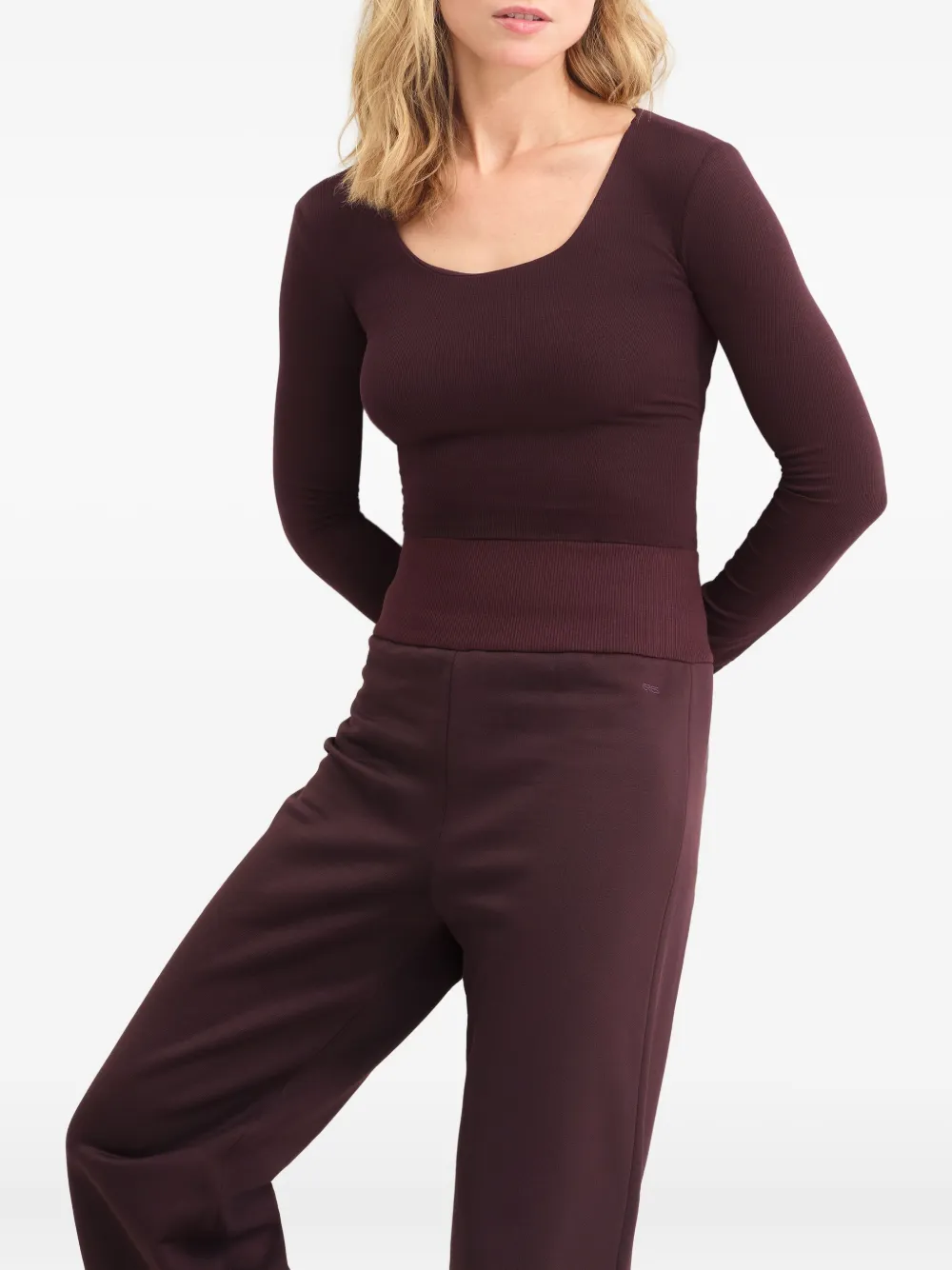 Eres Ribbed-waistband Performance Trousers In Brown