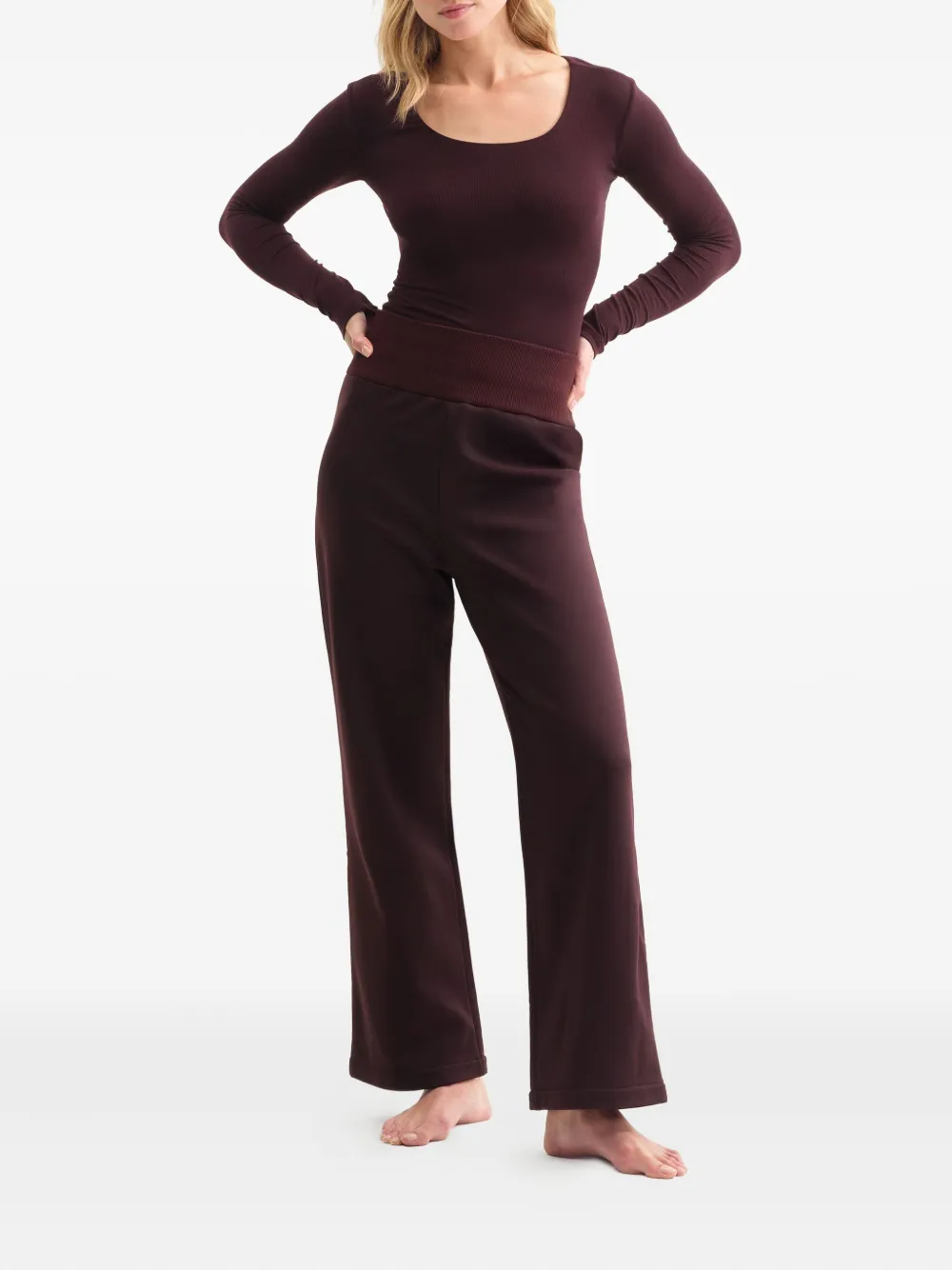ERES Broek met geribbelde tailleband - Bruin