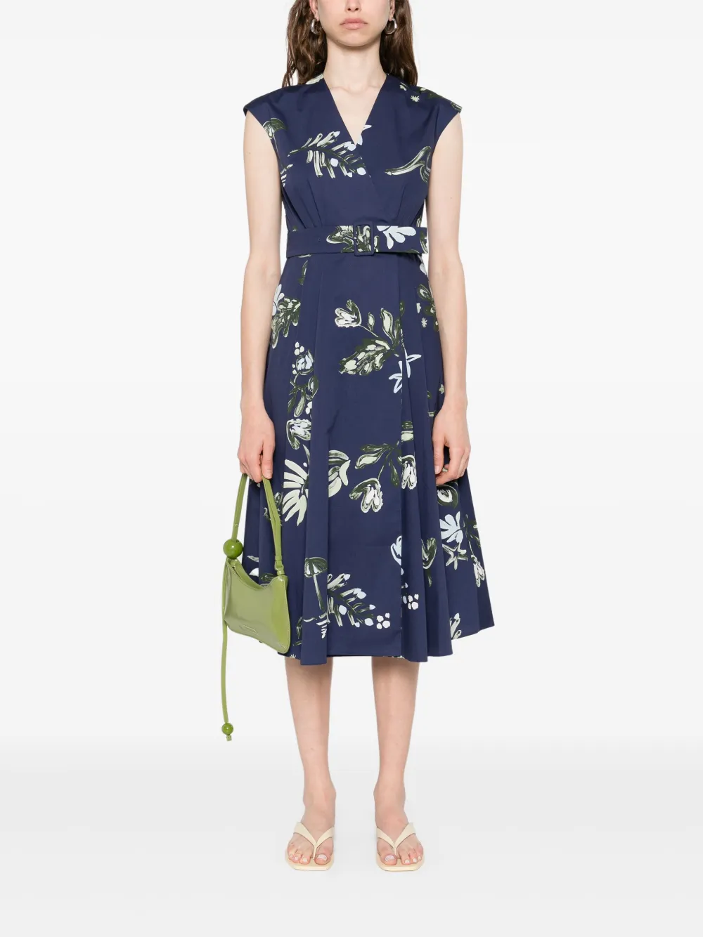 Marella poplin wrap dress - Blauw
