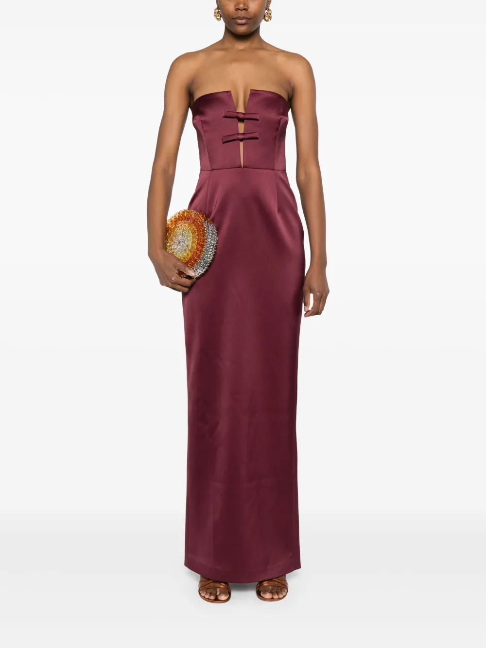 The New Arrivals Ilkyaz Ozel Maxi-jurk met strikdetail - Rood