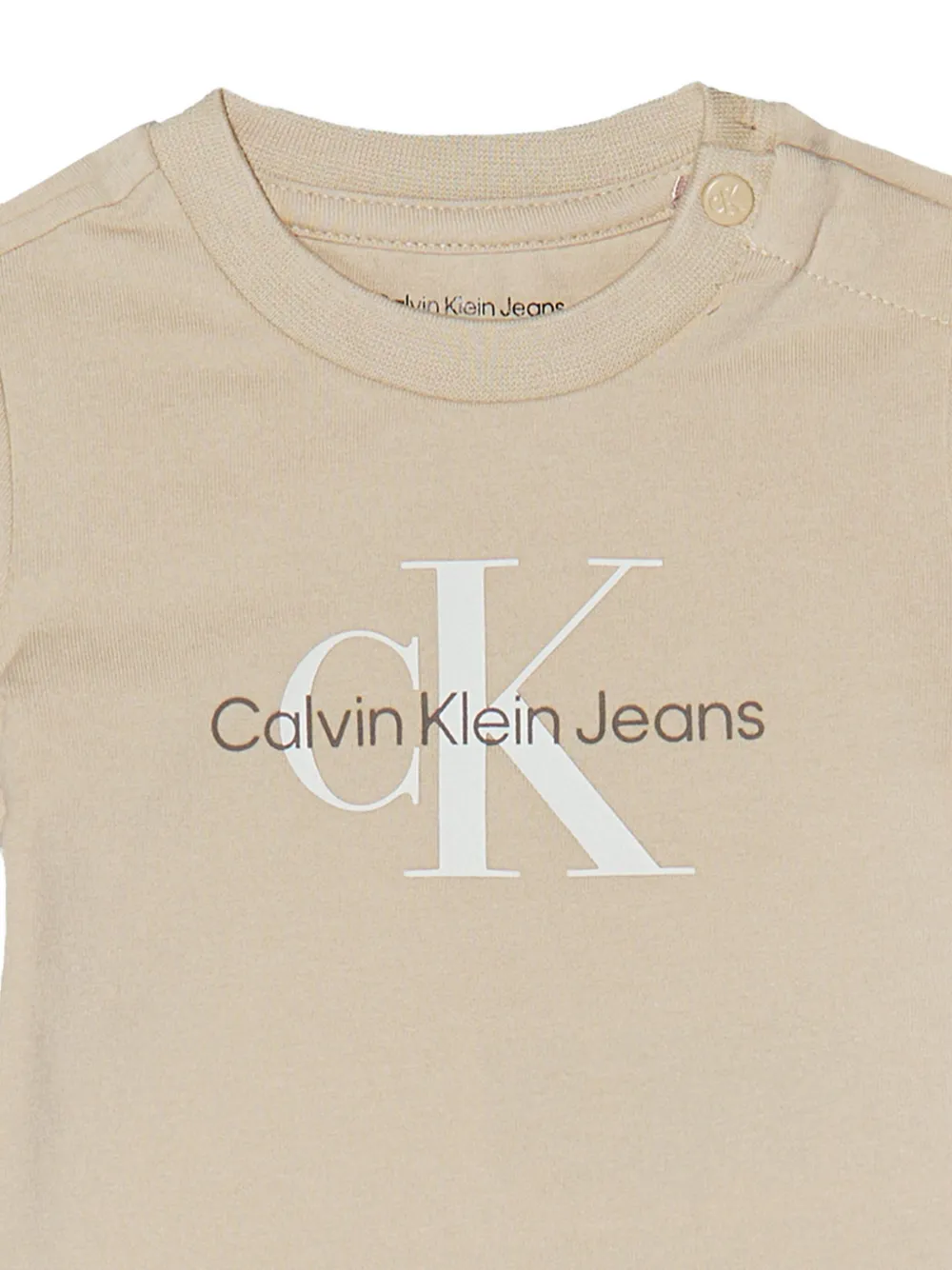 Calvin Klein Kids T-shirt met logo Beige