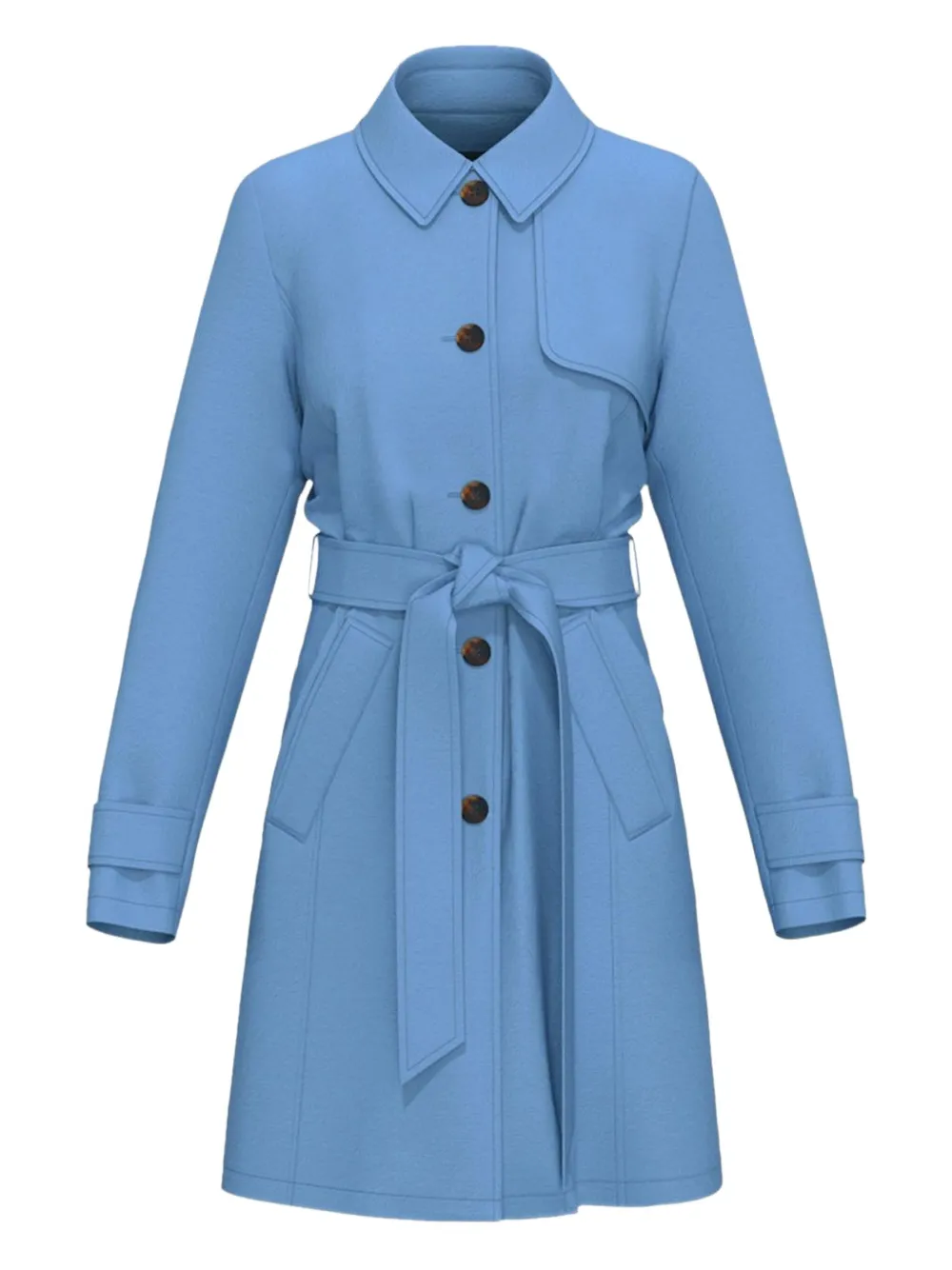 buttoned trench coat