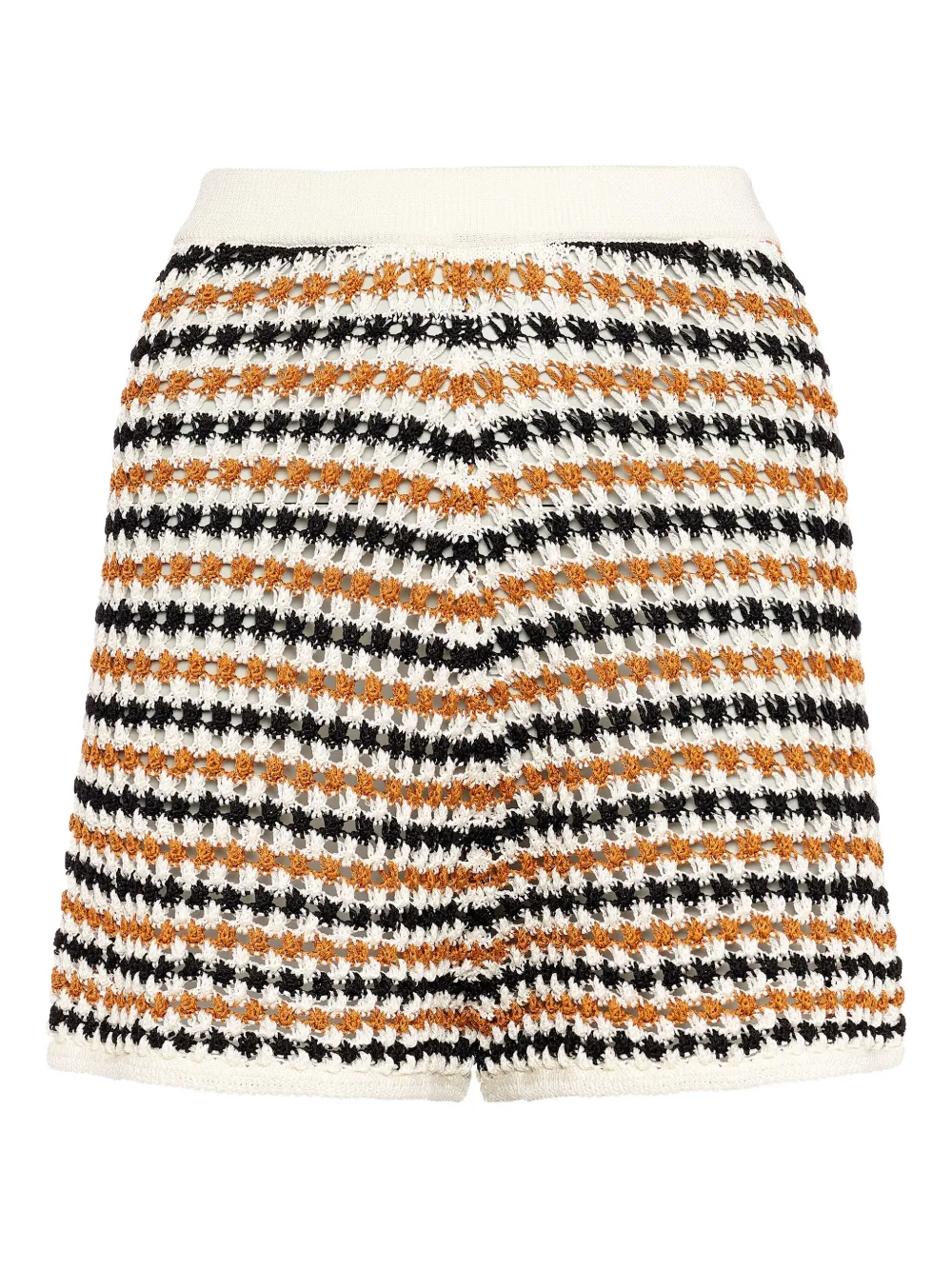 Disco striped crochet shorts
