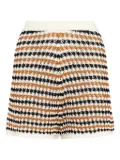 ERES Disco striped crochet shorts - White
