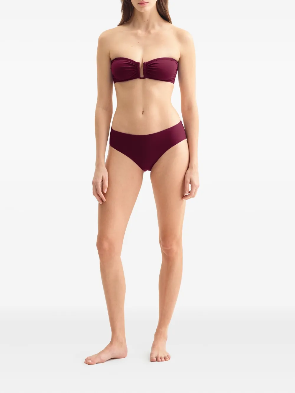 Eres Bandeau Bikini Top In Red